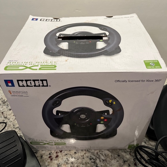 Hori Racing Wheel EX2 and Pedals HX3-71 (U/E) For Xbox 360 Wired w/ Box Untested - Picture 8 of 13